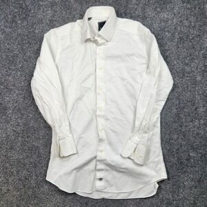 David Donahue Shirt Mens 16 32/33 White Trim Fit Dress Long Sleeve Button Up